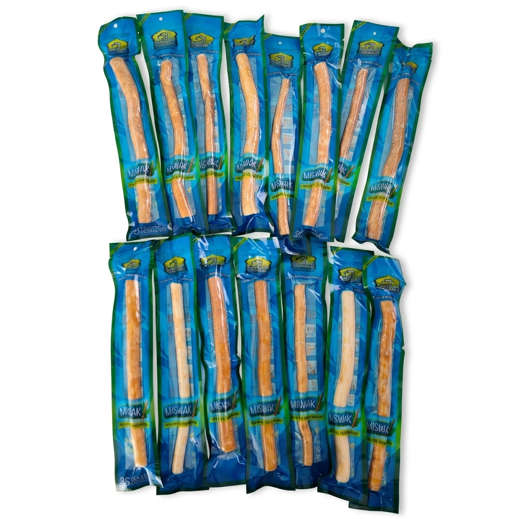 Natural Miswak Toothbrush Stick - Organic Peelu Siwak - 8"